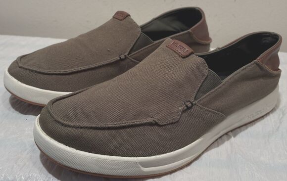 Deck Shoes Kuru Pace Classic Canvas Olive Green Slip On Loafers-Worn Once 9.5 US main image 4